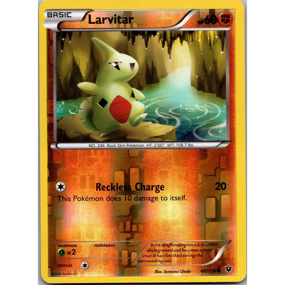 Larvitar (40) Common XY - Fates Collide 40/124 LP tcga+ Reverse Holo